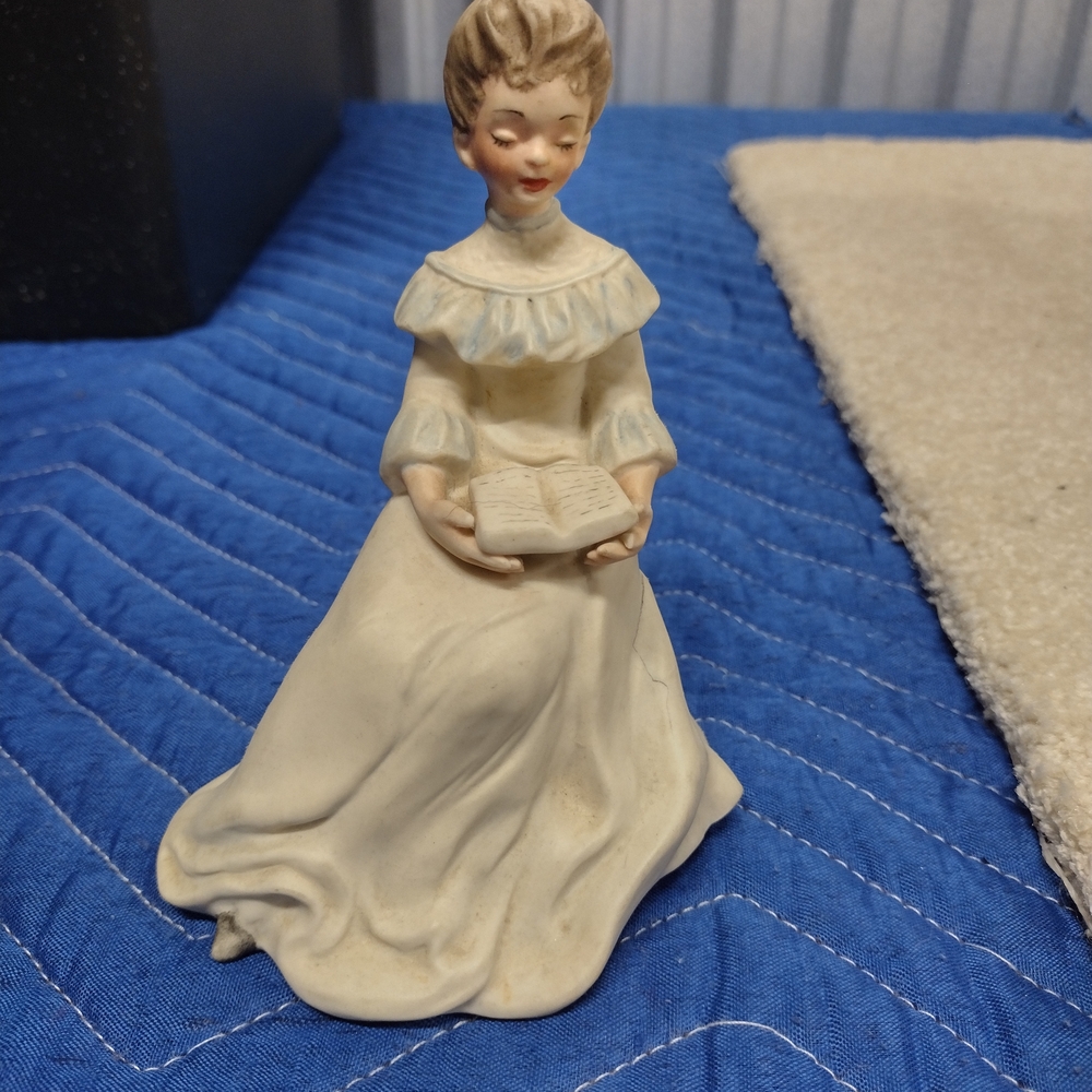 Vintage Ceramic Figurine of Woman Reading